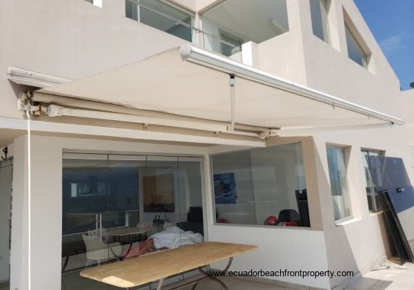 Retractable awning off the 9th floor terrace