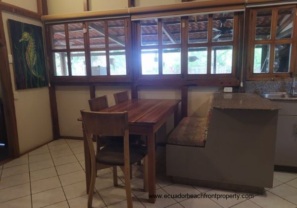 dining table with banquette