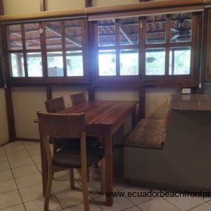 dining table with banquette