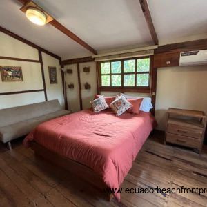 Upstairs loft with queen bed and futon