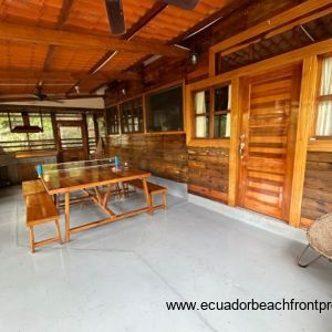 screened-in patio with front entrance