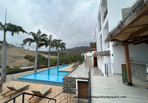 Views of the resort pool and hotel suites