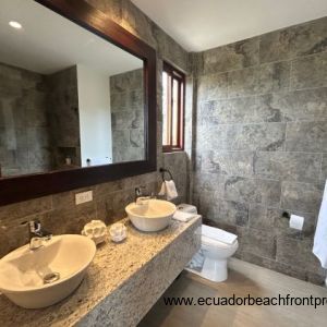 Master ensuite bath with double sinks and walk-in shower