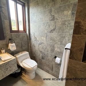 Master ensuite bath with double sinks and walk-in shower