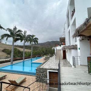 Views of the resort pool and hotel suites