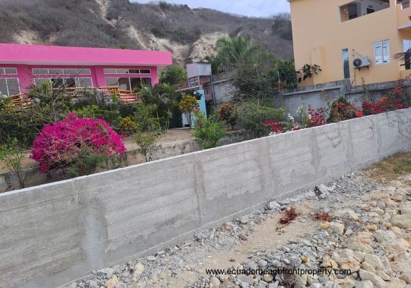 Retention wall along beachfront