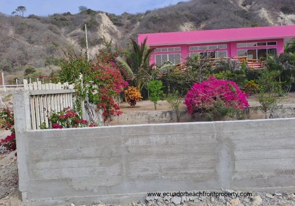 Retention wall along beachfront