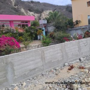 Retention wall along beachfront