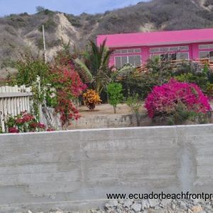 Retention wall along beachfront