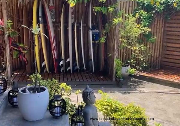 surf boards garden view